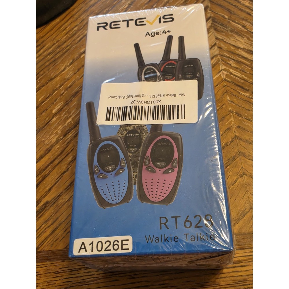 Retevis RT628 Kids Travel Walkie Talkie Age 4+ -Camo New, Sealed